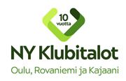 Teksti NY Klubitalot Oulu, Rovaniemi ja Kajaani - klubitalot 10 vuotta -logo.