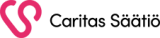 Pinkki yhdistetty C ja S-kirjain vieressä musta teksti Caritas-säätiö