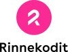 Pinkki pallokuvio, jonka sisällä tyylitelty R-kirjain, alla teksti Rinnekodit.