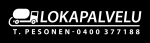 Logossa piirroskuva loka-autosta ja teksti Lokapalvelu T. Pesonen.