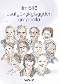 Ilmiöitä-kirjan kansikuva, jossa 11 henkilön piirroskuvat. 