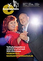 Extralehti hallintopäättäjille lehden kansi, tanssiva pari ja linkki lehden pdf-tiedostoon.