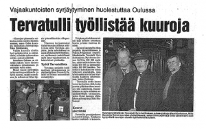 Tervatulli työllistää kuuroja (Pohjolan työ 8.11.1998)