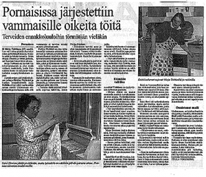Pornaisissa järjestettiin vammaisille oikeita töitä (Uusimaa 1997)